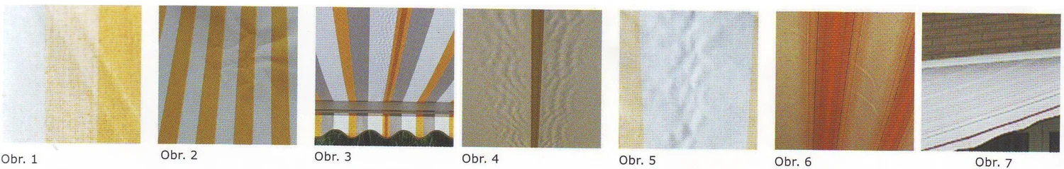 Chybičky krásy na markízových látkach – obr. 1–7